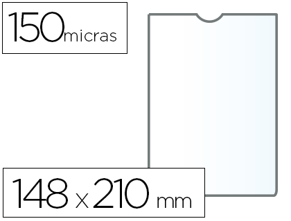 Funda Portadocumento Q-Connect Din A5 150 Micras Pvc Transparente con Uñero  148X210 Mm